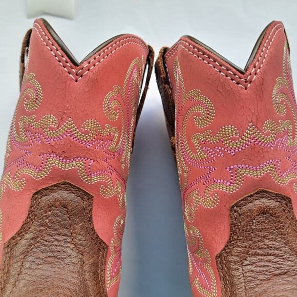 ARIAT Women’s Size 7 Fat Baby Pink Brown Cowgirl 8” Western Leather Boots - Picture 11 of 12